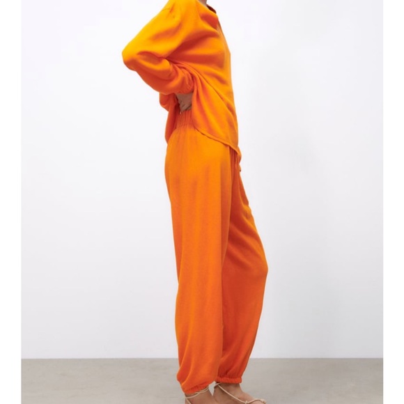 NWT ZARA ELASTIC HEM KNIT PANT AND BALLOON SLEEVE KNIT SWEATER - Picture 8 of 13